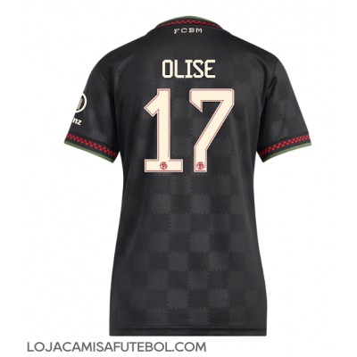 Camisa de Futebol Bayern Munich Michael Olise #17 Equipamento Alternativo Mulheres 2025-26 Manga Curta Camisa de Futebol Bayern Munich Michael Olise #17 Equipamento Alternativo Mulheres 2025-26 Manga Curta